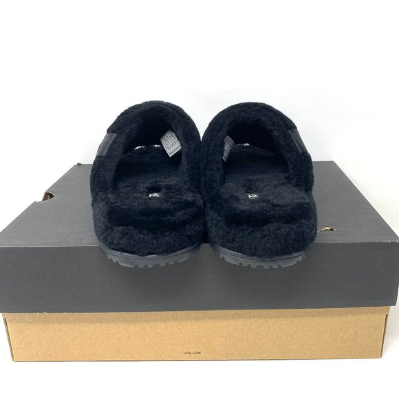UGG Men's Women's Size 1117473 BTFL Fluff You Fur Black Slides Slippers Sandals - Picture 4 of 9